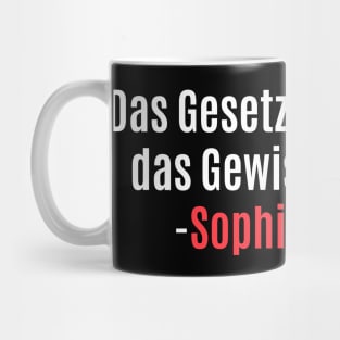 Sophie Scholl - „Das Gesetz ändert sich, das Gewissen nicht“ Tribut Mug